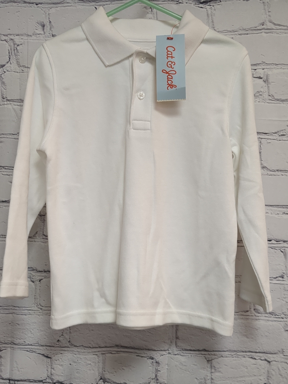 Cat & Jack White Long Sleeve Polo Top for Kids